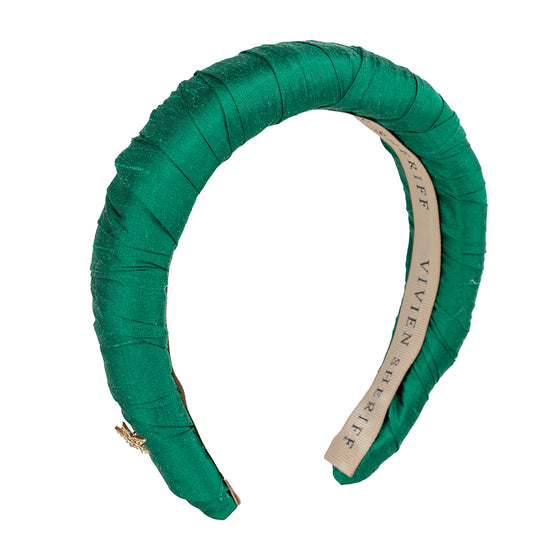green silk headband