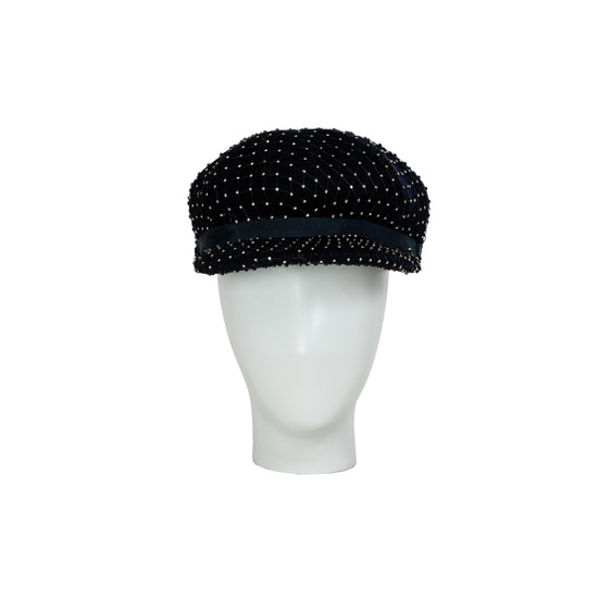 womens black designer cap