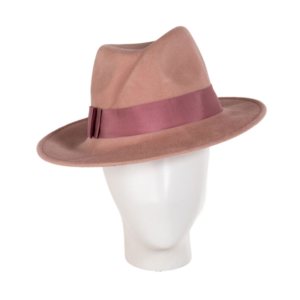 Women's pale pink trilby hat