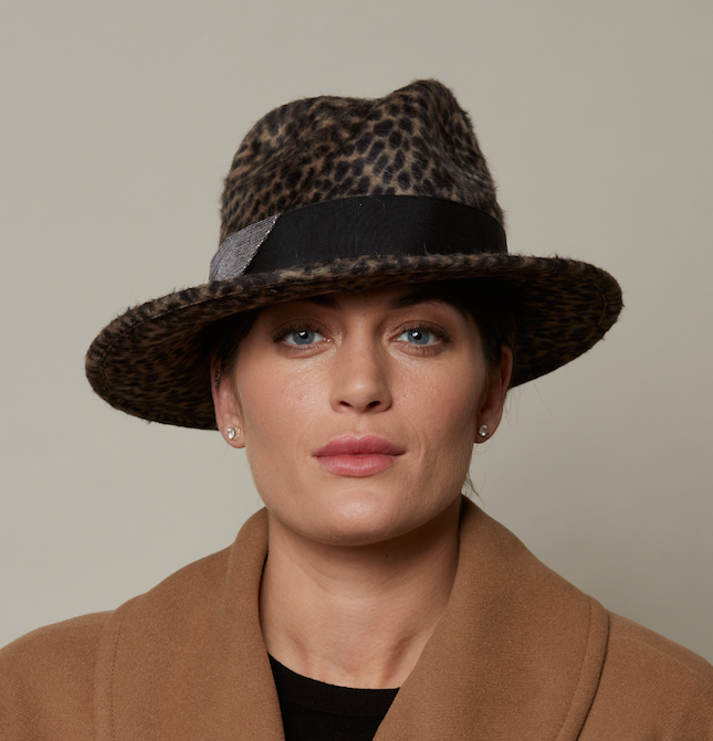 leopard print trilby hat