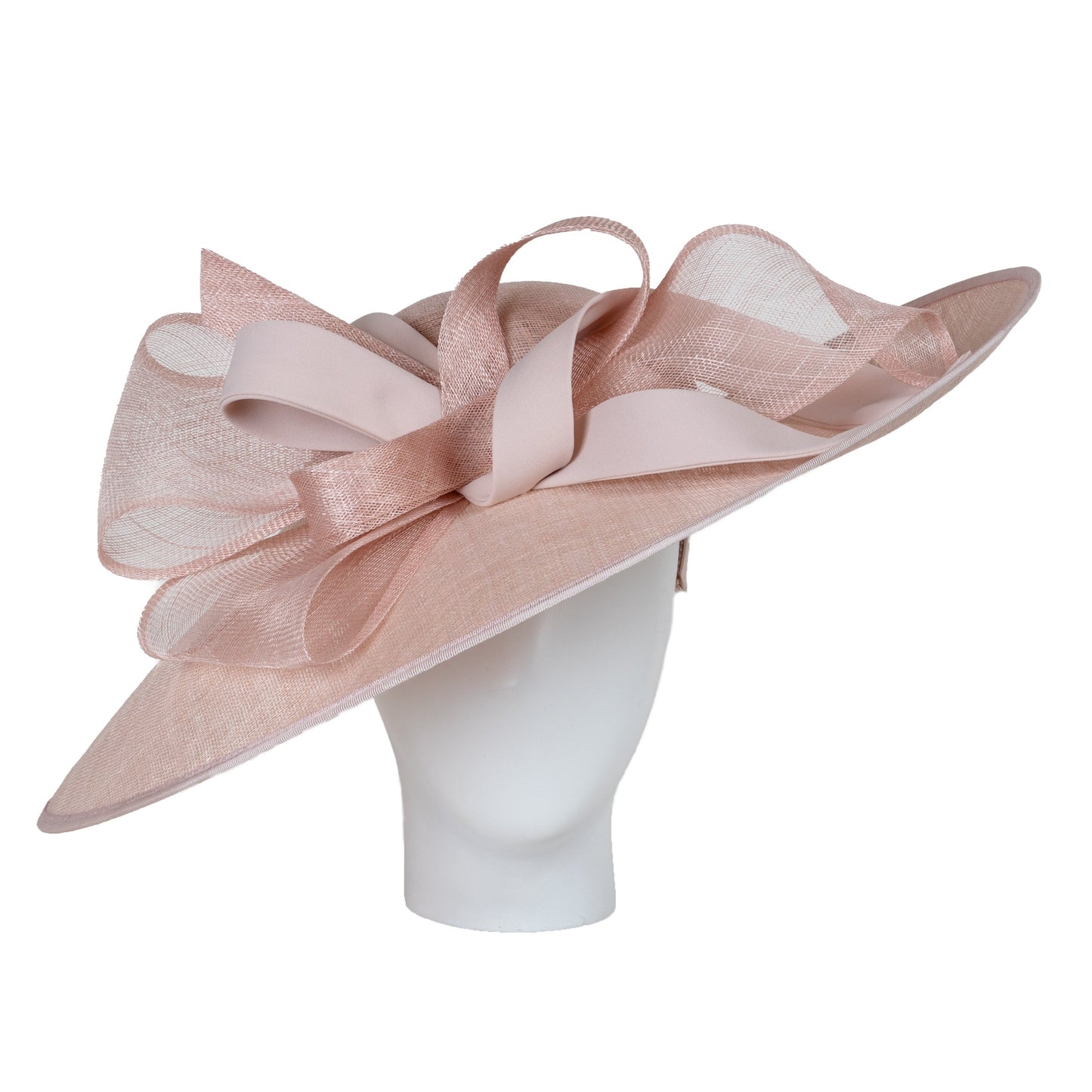 Blush wedding hat