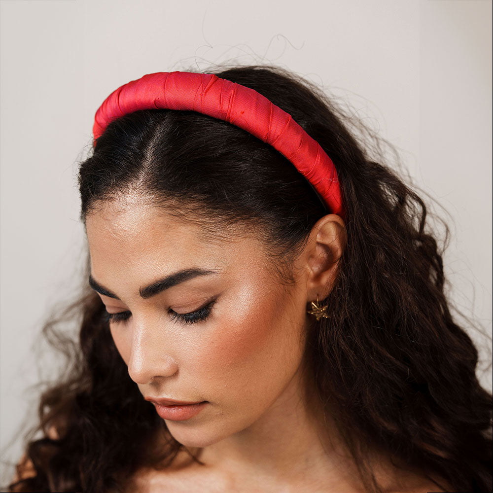red silk headband