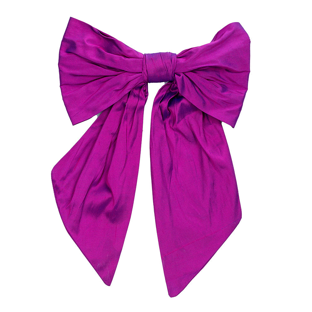 purple barrette bow