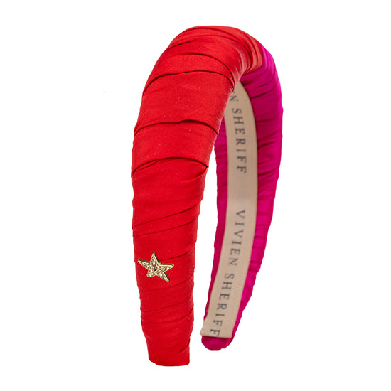 red silk headband