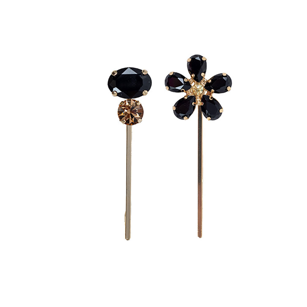 Load image into Gallery viewer, Black Diamante hair pin 
