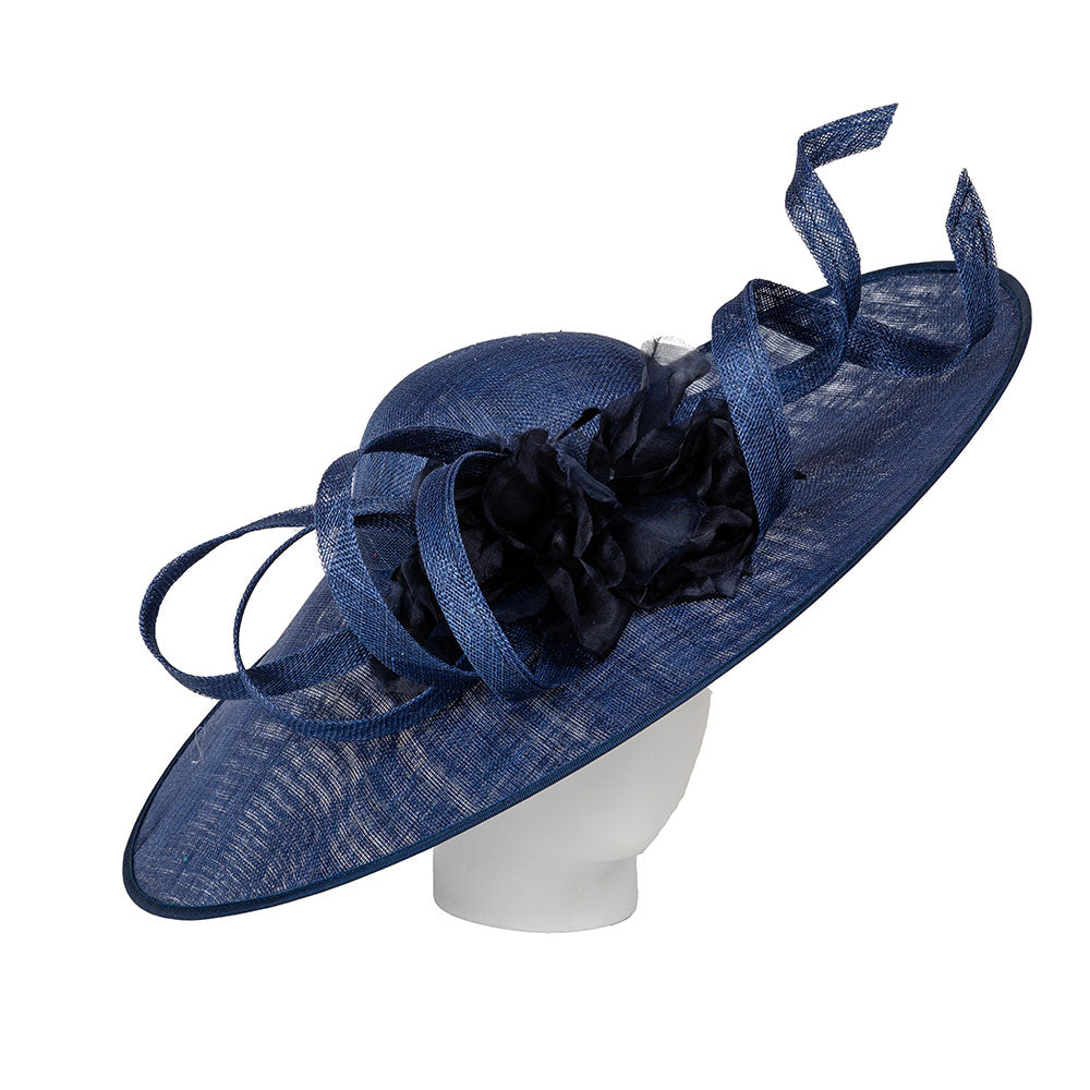 wide brim navy wedding hat