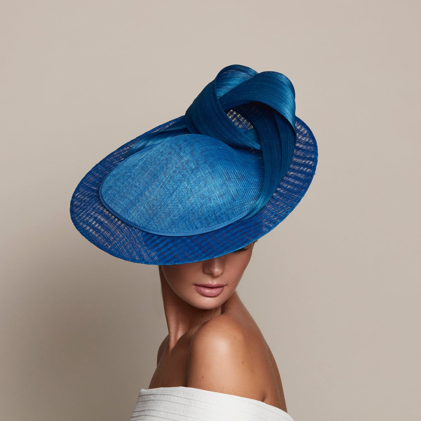 Royal blue hat for Ascot