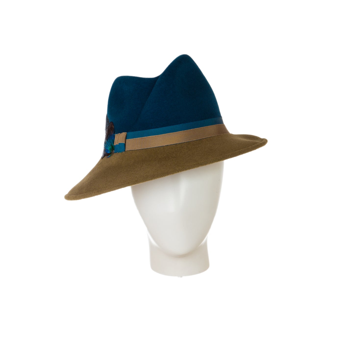 blue trilby hat
