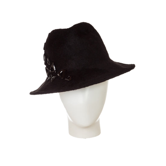 ladies black trilby hat