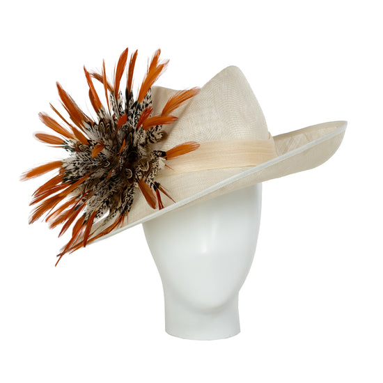 ladies trilby hats with feathers