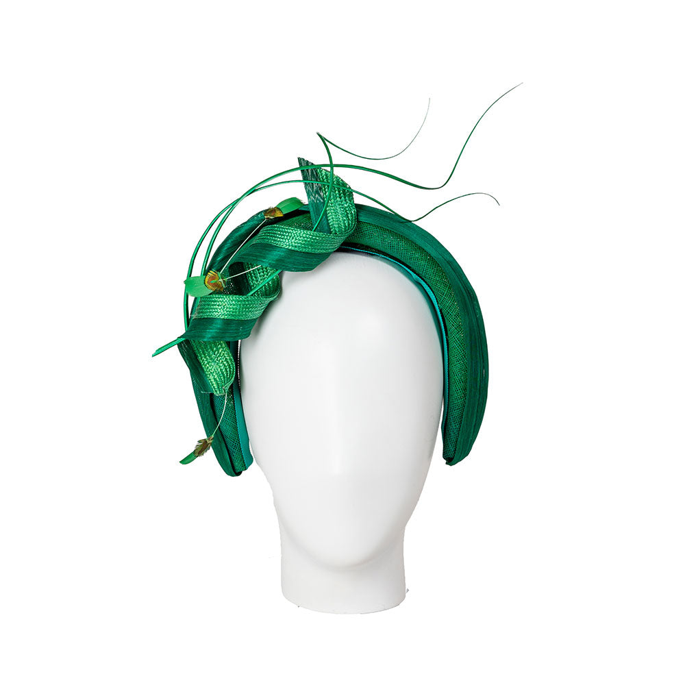 Load image into Gallery viewer, forest green fascinator
