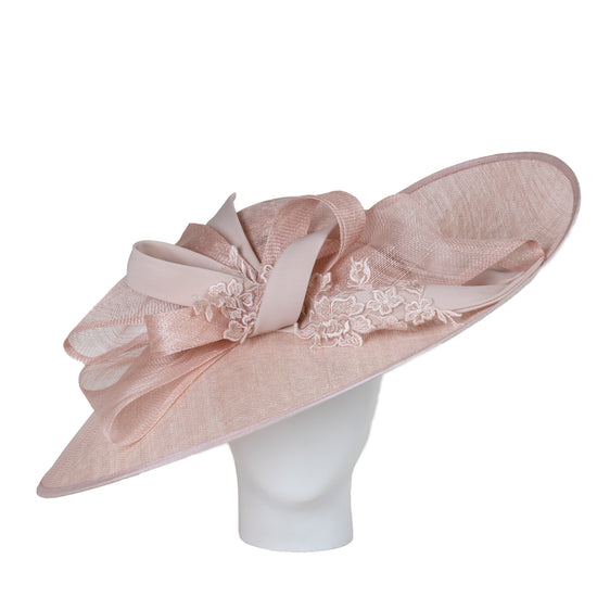 pale pink wide brim hat