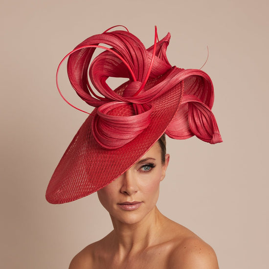 red Ascot hat